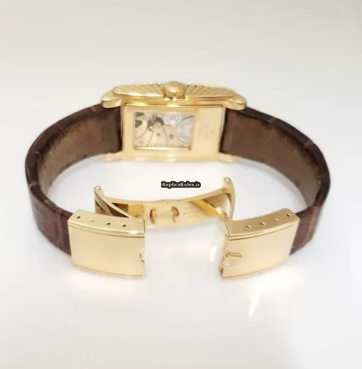 Lovely Fake Rolex Cellini Prince Aug-40 Manual Winding Movement 27mm Yellow Gold Case Watch - Image 4