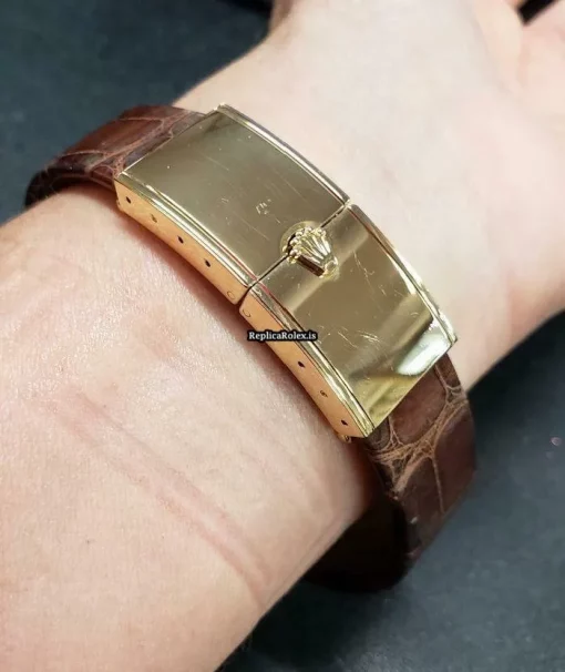 Lovely Fake Rolex Cellini Prince Aug-40 Manual Winding Movement 27mm Yellow Gold Case Watch - Image 8