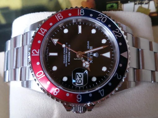 Inexpensive Replica Rolex Gmt-master II 16710 Automatic Movement Steel Case Watch - Image 12