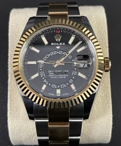 Suitable Knockoff Rolex Sky-dweller 326933 Caliber 9001 Automatic Movement 42mm Gold/steel Case Mens/unisex Watch