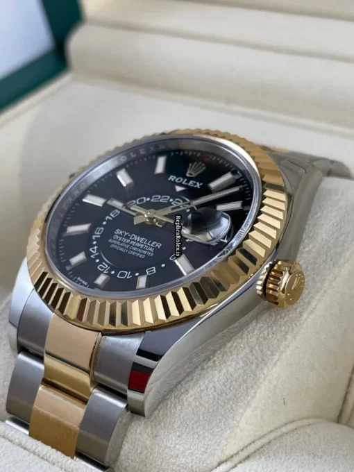 Suitable Knockoff Rolex Sky-dweller 326933 Caliber 9001 Automatic Movement 42mm Gold/steel Case Mens/unisex Watch - Image 3