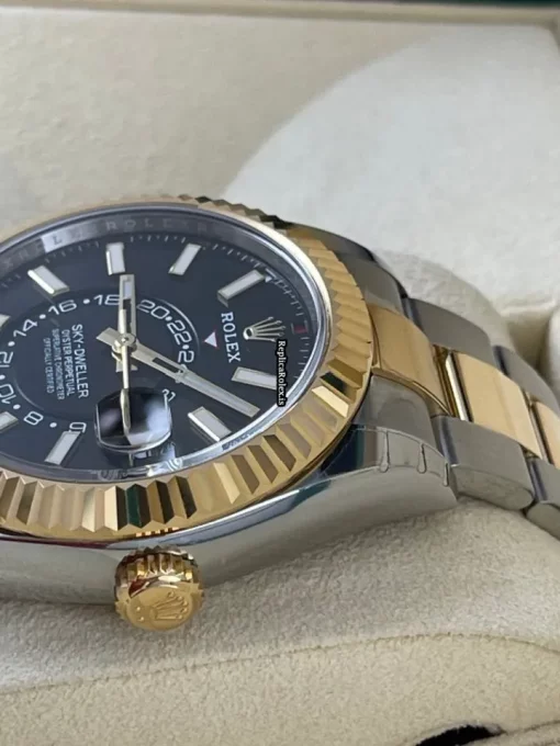 Suitable Knockoff Rolex Sky-dweller 326933 Caliber 9001 Automatic Movement 42mm Gold/steel Case Mens/unisex Watch - Image 5