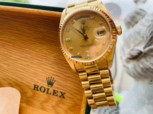 Cool Replica Rolex Day-date 36 18038 Caliber 3055 Automatic Movement 36mm Yellow Gold Case Mens/unisex Watch - Image 5