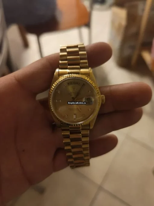 Cool Replica Rolex Day-date 36 18038 Caliber 3055 Automatic Movement 36mm Yellow Gold Case Mens/unisex Watch - Image 7