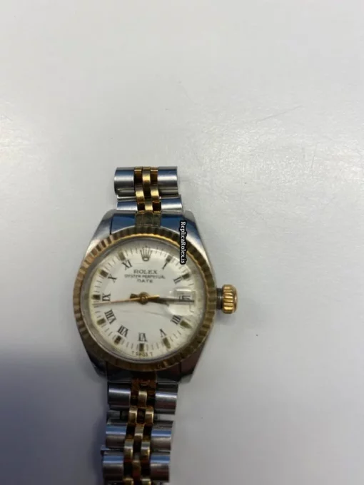 Cheap Imitation Rolex Oyster Perpetual Date 15053 Caliber 3035 Automatic Movement 24mm Gold/steel Case Womens Watch - Image 6