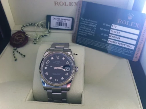 Amazing Replica Rolex Oyster Perpetual Date 115234 Automatic Movement 34mm Steel Case Mens/unisex Watch - Image 3