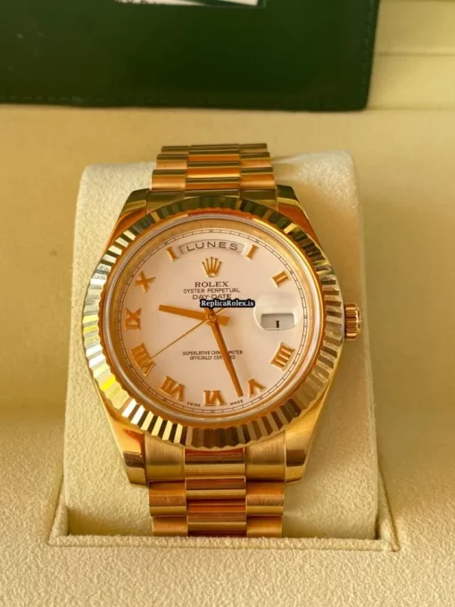 Trustworthy Replica Rolex Day-date II 218238 Caliber 3255 Automatic Movement 40mm Yellow Gold Case Mens/unisex Watch