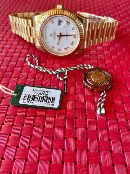 Trustworthy Replica Rolex Day-date II 218238 Caliber 3255 Automatic Movement 40mm Yellow Gold Case Mens/unisex Watch - Image 4