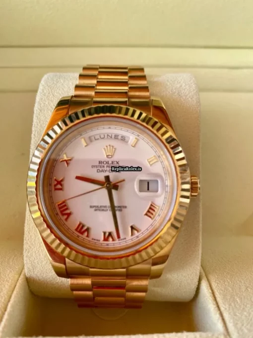 Trustworthy Replica Rolex Day-date II 218238 Caliber 3255 Automatic Movement 40mm Yellow Gold Case Mens/unisex Watch - Image 5