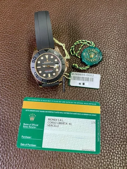 Perfect Copies Rolex Yacht-master 37 268655 Caliber 2236 Automatic Movement 37mm Rose Gold Case Womens Watch - Image 6