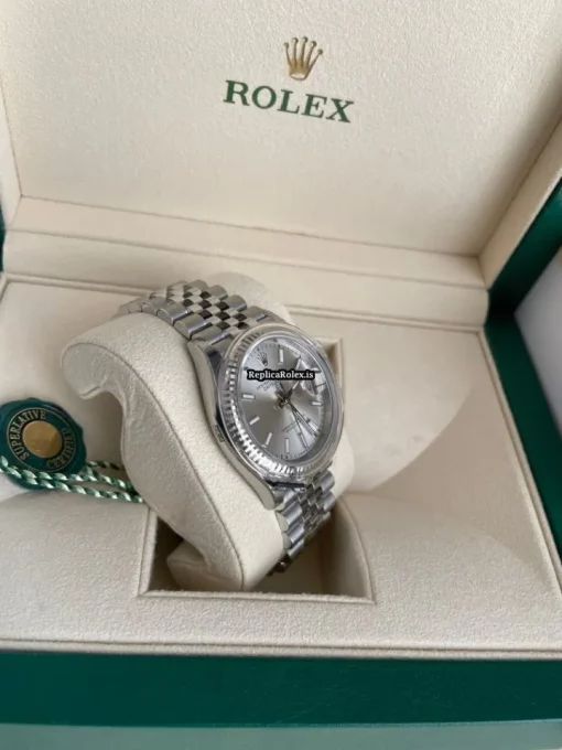 Affordable Replica Rolex Datejust 126234-0013 Caliber 3235 Automatic Movement 36mm White Gold Case Mens/unisex Watch - Image 5