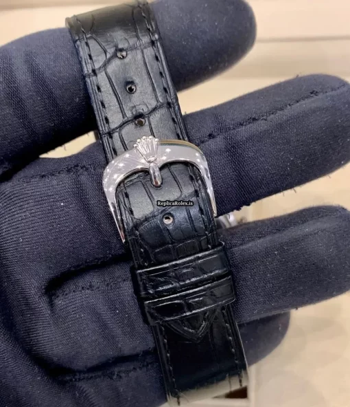 Stylish Copies Rolex Cellini Date 50519 Caliber 3165 Automatic Movement 39x45mm White Gold Case Mens/unisex Watch - Image 3