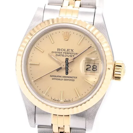 Design Replica Rolex Lady-datejust 69173 Automatic Movement 26mm Gold/steel Case Womens Watch