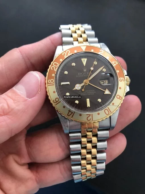 Wonderful Fake Rolex Gmt-master 16753 Caliber 3075 Automatic Movement 40mm Yellow Gold Case Mens/unisex Watch