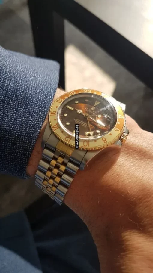 Wonderful Fake Rolex Gmt-master 16753 Caliber 3075 Automatic Movement 40mm Yellow Gold Case Mens/unisex Watch - Image 2