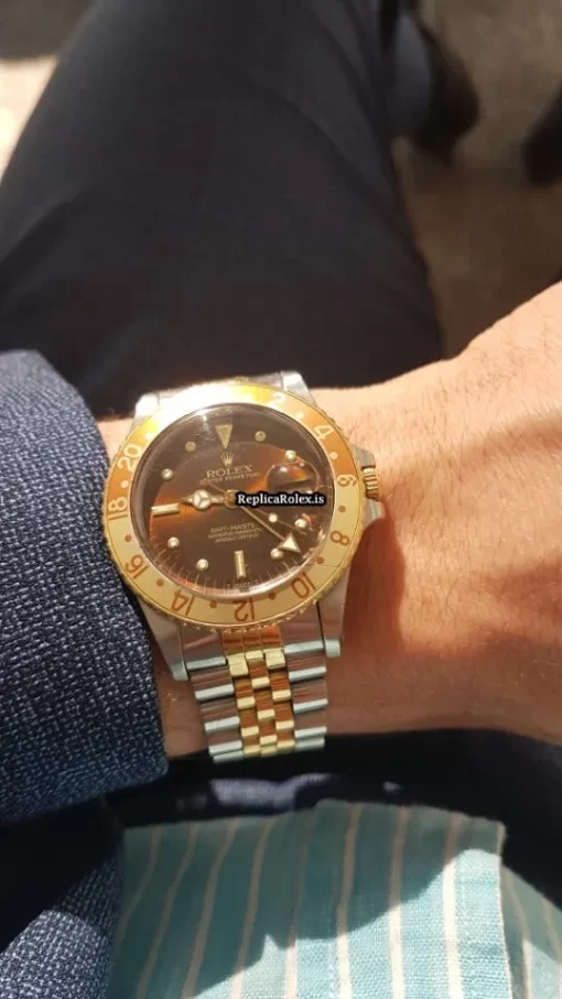 Wonderful Fake Rolex Gmt-master 16753 Caliber 3075 Automatic Movement 40mm Yellow Gold Case Mens/unisex Watch - Image 3