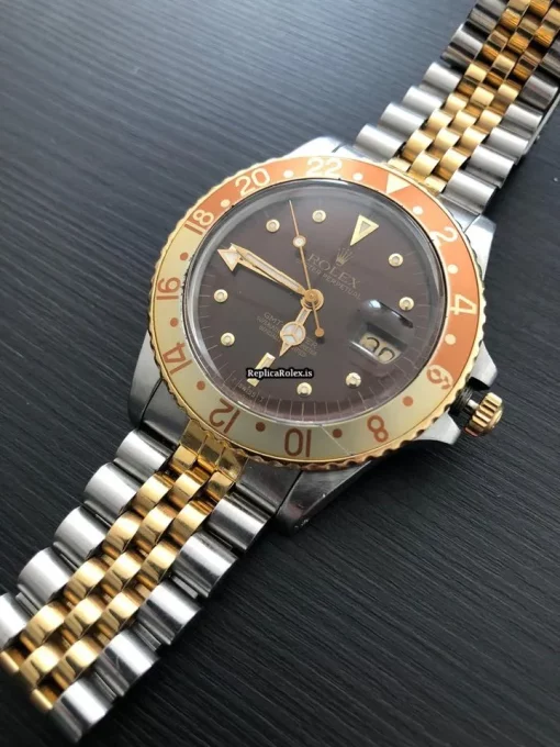 Wonderful Fake Rolex Gmt-master 16753 Caliber 3075 Automatic Movement 40mm Yellow Gold Case Mens/unisex Watch - Image 5