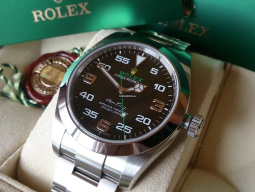 Excellent Replica Rolex Air King 116900 Automatic Movement Steel Case Watch - Image 7