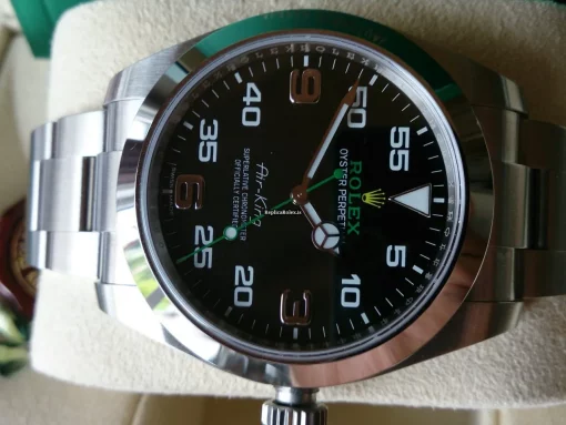 Excellent Replica Rolex Air King 116900 Automatic Movement Steel Case Watch - Image 8
