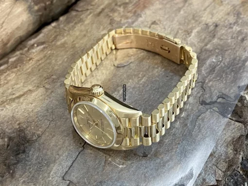 Excellent Clone Rolex Oyster Perpetual 76198 Automatic Movement 26mm Yellow Gold Case Watch - Image 3