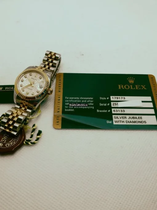 Offering Copy Rolex Lady-datejust 179173 Caliber 2235 Automatic Movement 26mm Gold/steel Case Womens Watch - Image 3