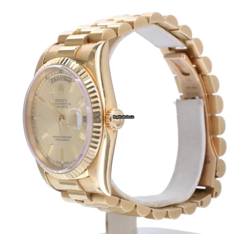 Unique Fake Rolex Day-date 36 18238 Caliber 3155 Automatic Movement 36mm Yellow Gold Case Mens/unisex Watch - Image 2