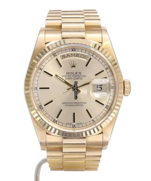Unique Fake Rolex Day-date 36 18238 Caliber 3155 Automatic Movement 36mm Yellow Gold Case Mens/unisex Watch - Image 4
