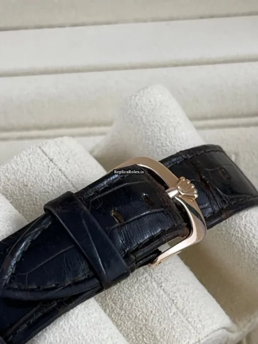 Fine Replica Rolex Cellini Dual Time 50525 Caliber 3180 Automatic Movement 39mm Rose Gold Case Mens/unisex Watch - Image 4