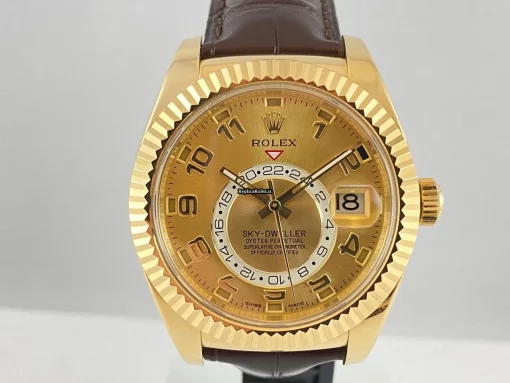 Aaa Replica Rolex Sky-dweller 326138 Caliber 9001 Automatic Movement 42mm Yellow Gold Case Mens/unisex Watch