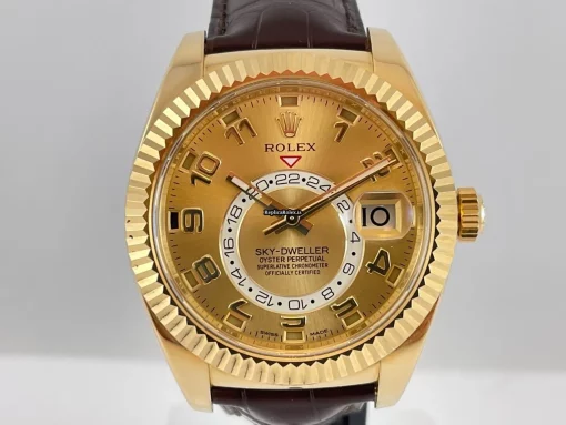 Lovely Replica Rolex Sky-dweller 326138 Caliber 9001 Automatic Movement 42mm Yellow Gold Case Mens/unisex Watch