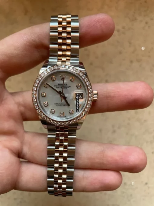 High-end Replica Rolex Lady-datejust 279381rbr Caliber 2236 Automatic Movement 28x30mm Rose Gold Case Womens Watch - Image 2