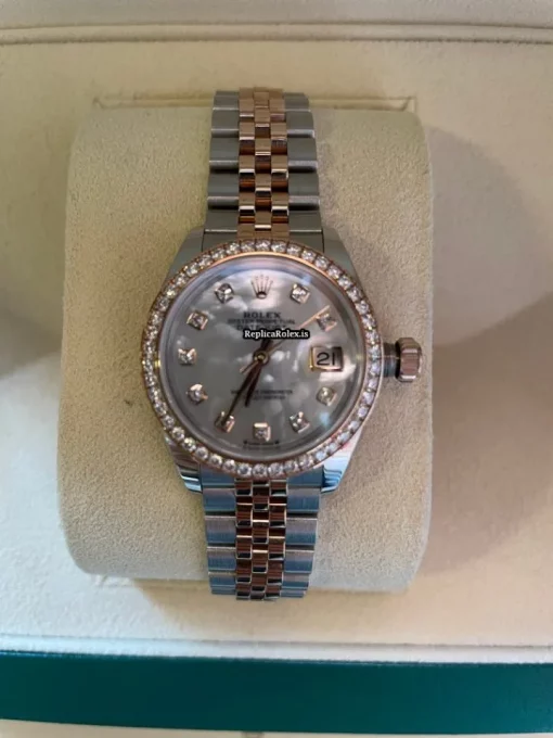 High-end Replica Rolex Lady-datejust 279381rbr Caliber 2236 Automatic Movement 28x30mm Rose Gold Case Womens Watch - Image 7