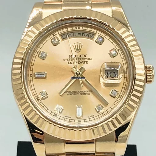 Beautiful Copy Rolex Day-date II 218238 Caliber 3156 Automatic Movement 41mm Yellow Gold Case Mens/unisex Watch