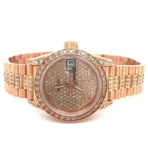 Swiss Fake Rolex Lady-datejust 179165 Automatic Movement 26mm Rose Gold Case Womens Watch - Image 2