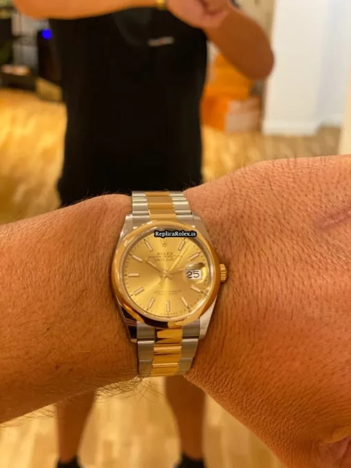 Lovely Copy Rolex Datejust 126203 Caliber 3235 Automatic Movement 36mm Gold/steel Case Mens/unisex Watch - Image 6