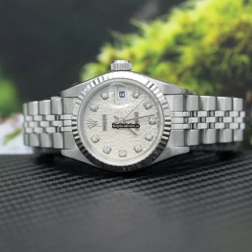 Stylish Replica Rolex Lady-datejust 69174 Caliber 2135 Automatic Movement 26x42mm Steel Case Womens Watch - Image 2