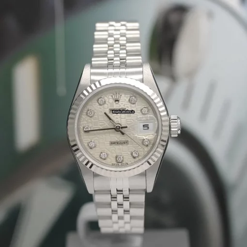 Stylish Replica Rolex Lady-datejust 69174 Caliber 2135 Automatic Movement 26x42mm Steel Case Womens Watch - Image 3