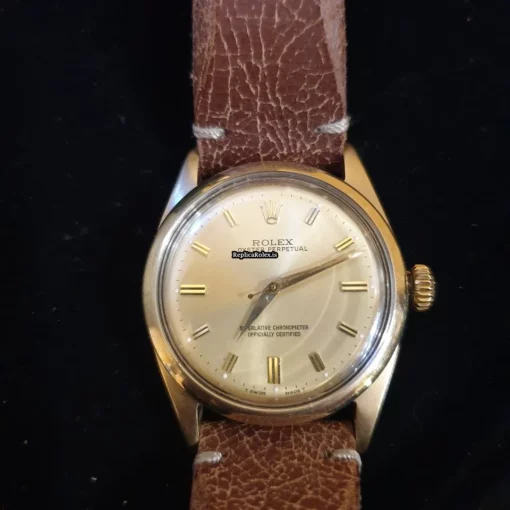 Wholesale Replica Rolex Oyster Perpetual 6634 Automatic Movement 31mm Yellow Gold Case Mens/unisex Watch