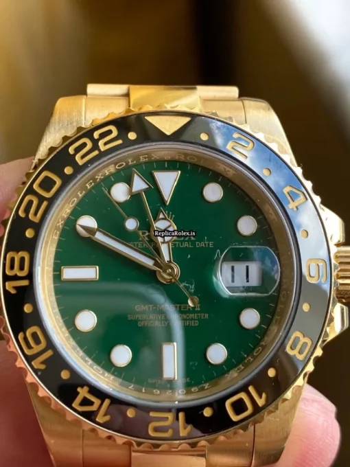 Wonderful Replica Rolex Gmt-master II 116718ln Caliber 3186 Automatic Movement 40mm Yellow Gold Case Mens/unisex Watch - Image 11