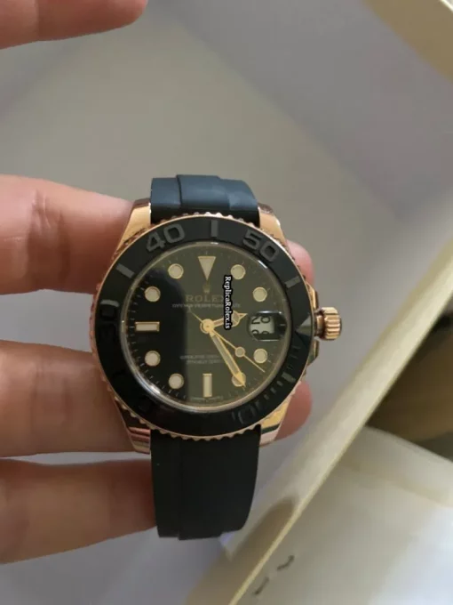 Excellent Fake Rolex Yacht-master 37 268655 Caliber 2236 Automatic Movement 37mm Rose Gold Case Mens/unisex Watch - Image 11