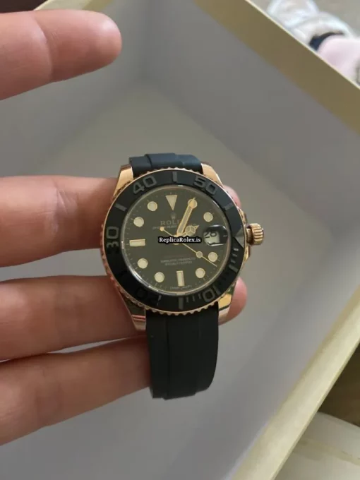 Excellent Fake Rolex Yacht-master 37 268655 Caliber 2236 Automatic Movement 37mm Rose Gold Case Mens/unisex Watch - Image 12