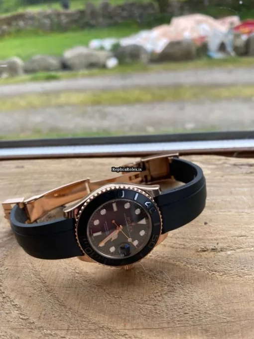 Excellent Fake Rolex Yacht-master 37 268655 Caliber 2236 Automatic Movement 37mm Rose Gold Case Mens/unisex Watch - Image 3