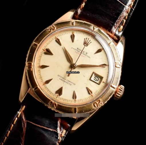 Suitable Replica Rolex Datejust Turn-o-graph 6309 Automatic Movement 36mm Yellow Gold Case Mens/unisex Watch
