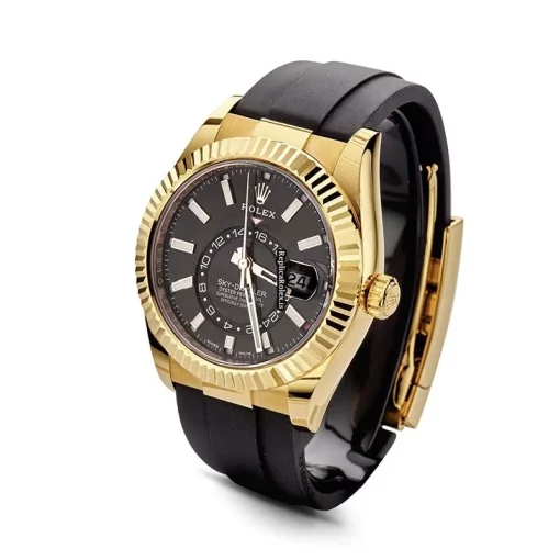 Special Knockoff Rolex Sky-dweller 326238 Caliber 9001 Automatic Movement 42mm Yellow Gold Case Mens/unisex Watch - Image 3