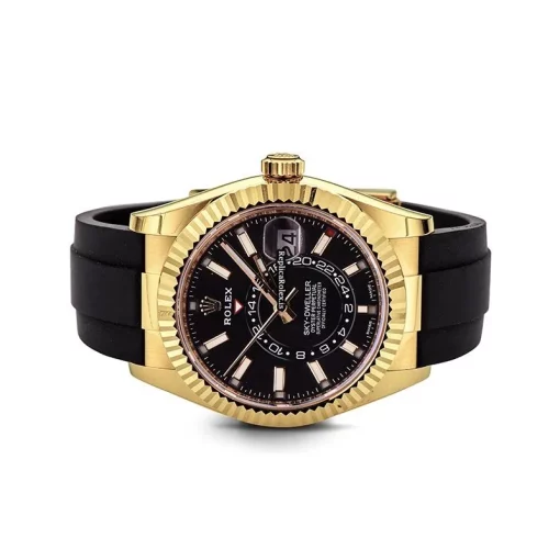Special Knockoff Rolex Sky-dweller 326238 Caliber 9001 Automatic Movement 42mm Yellow Gold Case Mens/unisex Watch - Image 6