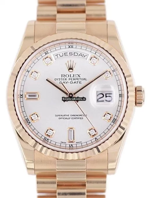 Remarkable Replica Rolex Day-date 36 118235 Automatic Movement 36mm Rose Gold Case Watch