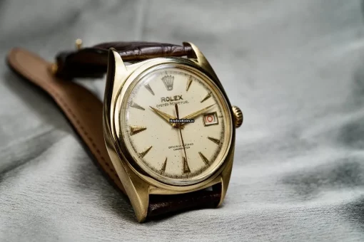 Exquisite Replica Rolex Bubble Back 6030 A.295 Automatic Movement 35mm Yellow Gold Case Mens/unisex Watch - Image 4