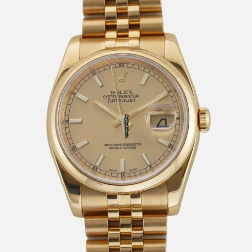 1:1 Replica Rolex Datejust 116208 Automatic Movement 36mm Yellow Gold Case Mens/unisex Watch