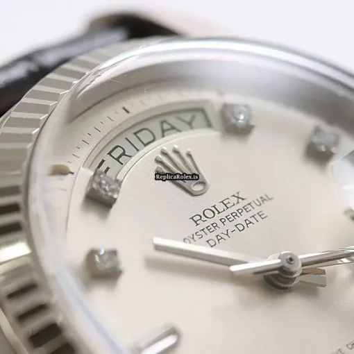 Well Made Copy Rolex Day-date 36 1803/9 Automatic Movement 36mm White Gold Case Watch - Image 4