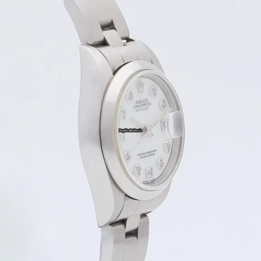 Well Made Fake Rolex Oyster Perpetual Lady Date 69160 Caliber 2135 Automatic Movement 26mm Steel Case Womens Watch - Image 4